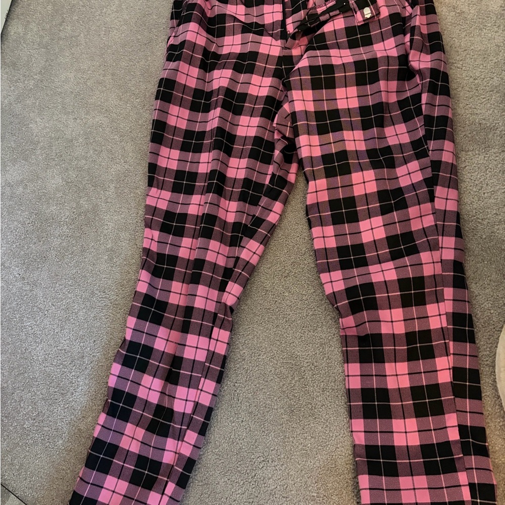 Hot Topic Pink and Black Plaid Pants